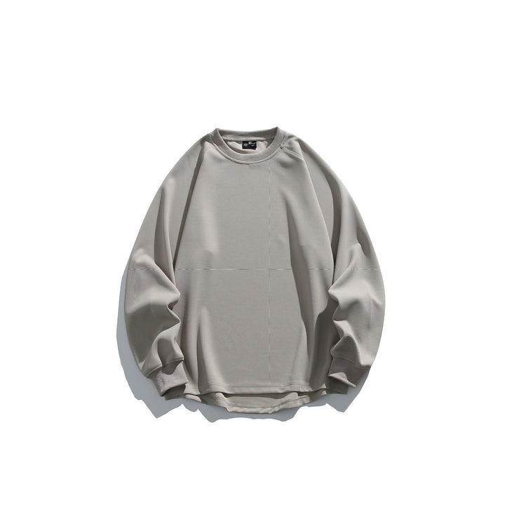 Unisex Oversize Waffle Knit Sweatshirt with Round Neck