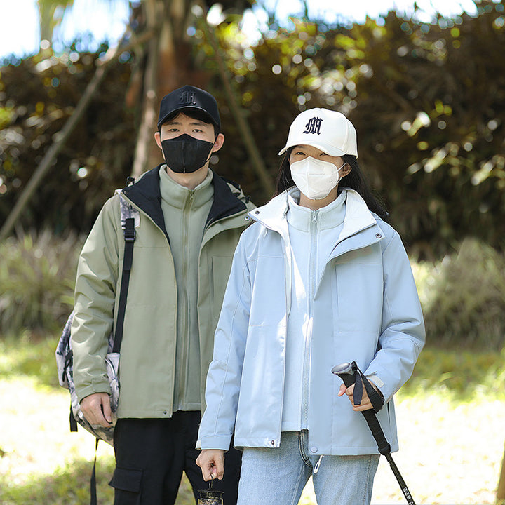 Unisex Waterproof Trekking Softshell Jacket with High Collar and Light Thermal Lining Mune Fashion