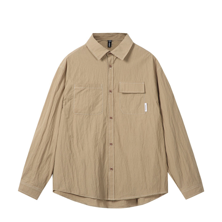 Unisex Oversize Shirt Jacket with prominent contrast stitching and patch chest pockets Mune Fashion