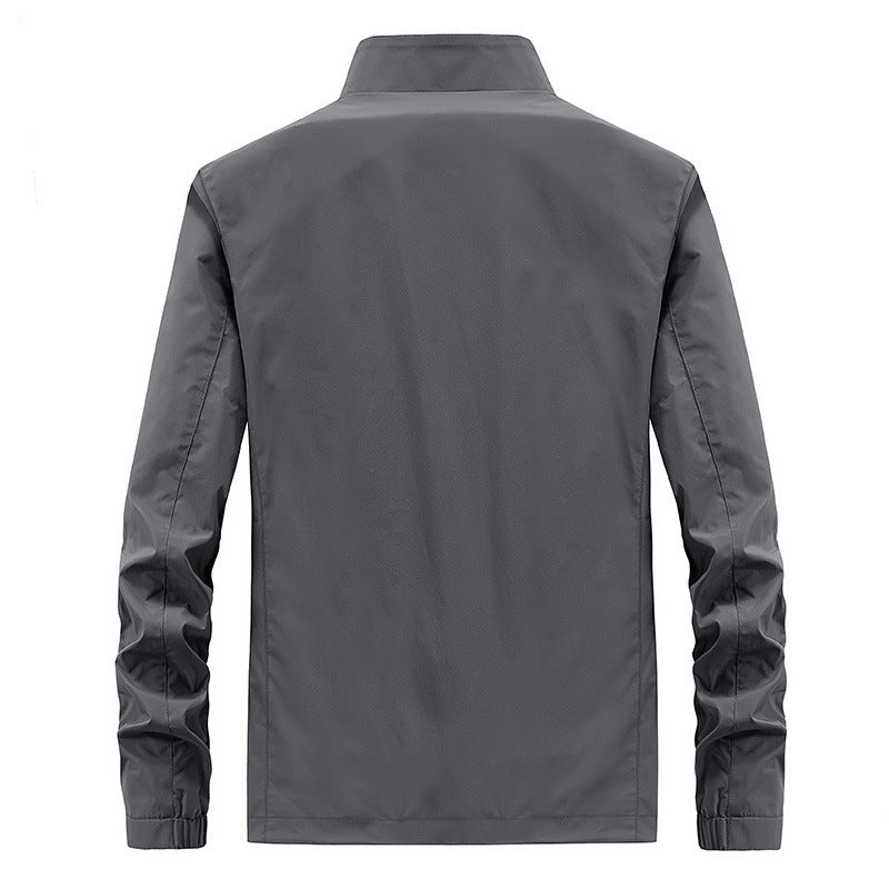 Men's lightweight water-repellent transitional jacket with stand-up collar and concealed zip pockets Mune Fashion