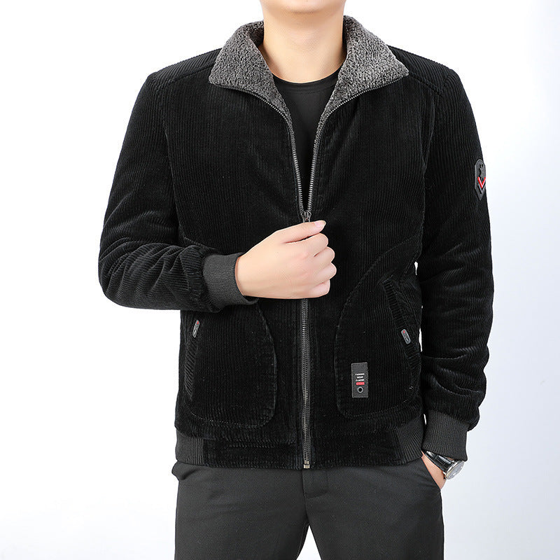 Men's Casual Cord Jacket with Fleece Lining Mune Fashion
