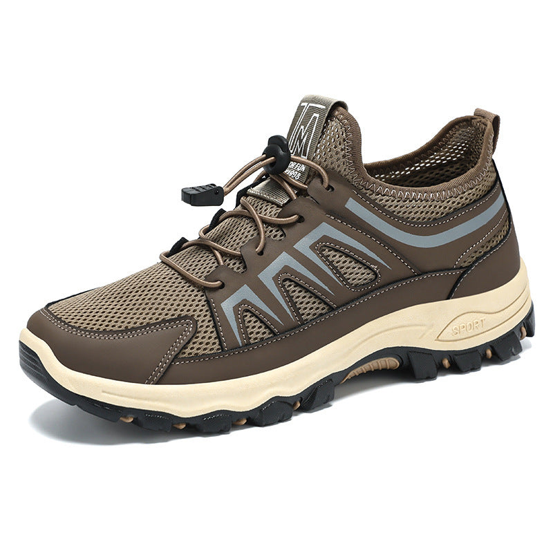 Men's breathable trekking sneakers with quick-lace system, sock-like mesh shaft, and grippy profile sole Mune Fashion