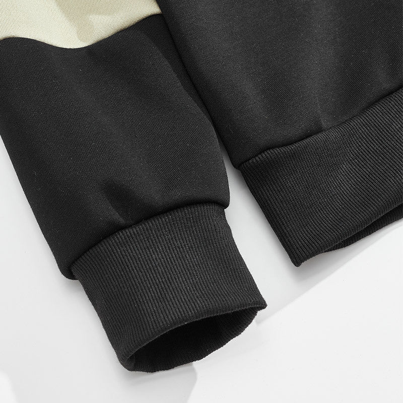 Men's Relaxed Polo Sweatshirt with Snap Button Placket and Contrast Arm Details Mune Fashion