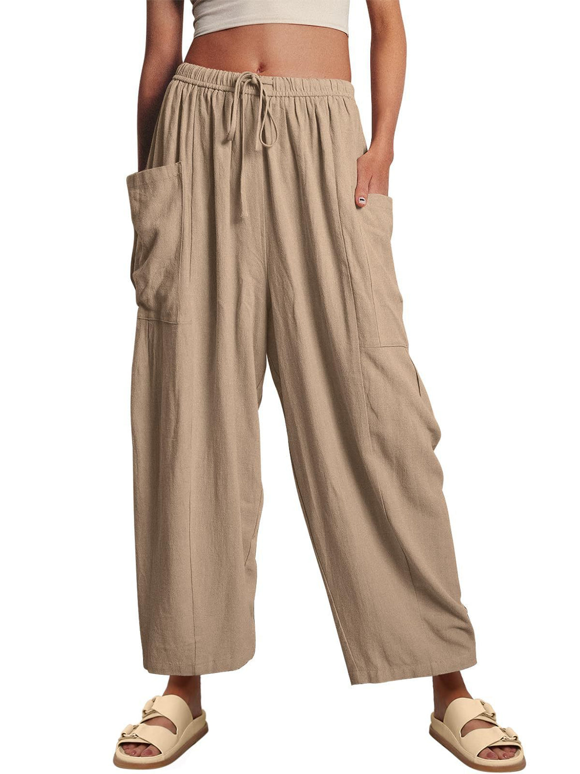 Ladies Fashionable Linen Pants Mune Fashion