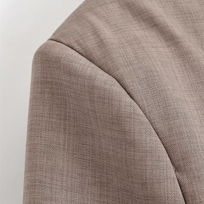 Women's Tailored Short Blazer with Decorative Double Button Placket and Shaped Hem Mune Fashion