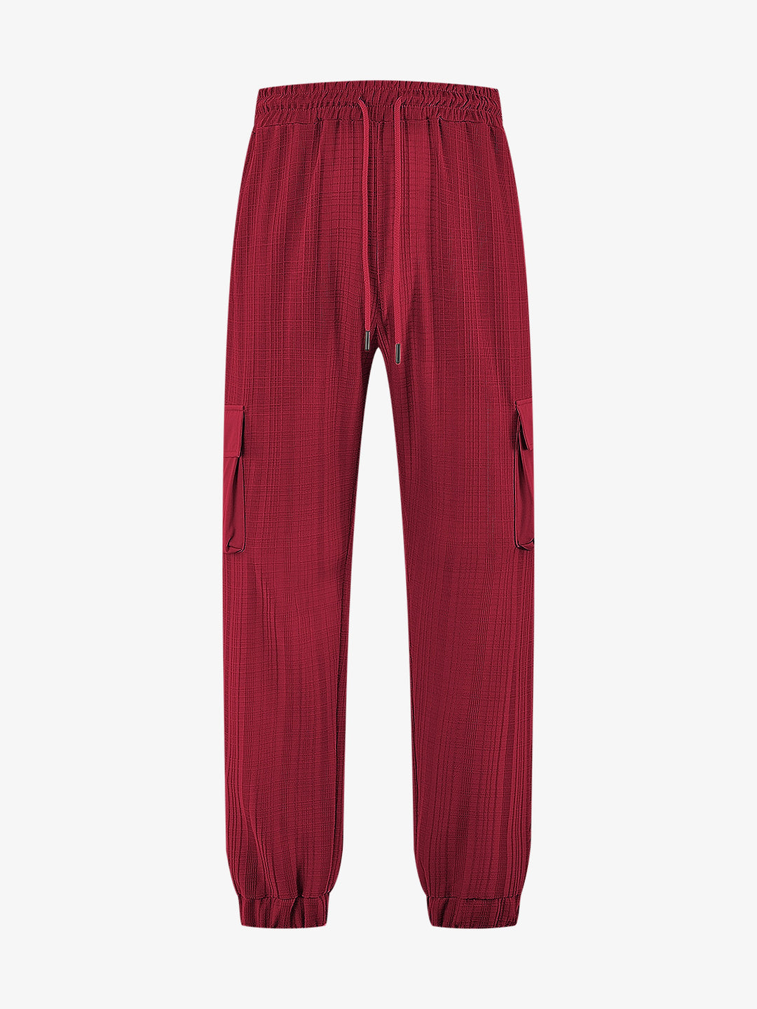 Men's Glencheck Cargo Jogging Pants with Drawstring Waistband and Elastic Ankle Closures Mune Fashion