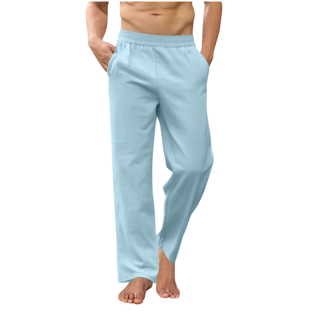 Men's loose lounge pants with elastic waistband, side pockets and side ankle slits Mune Fashion