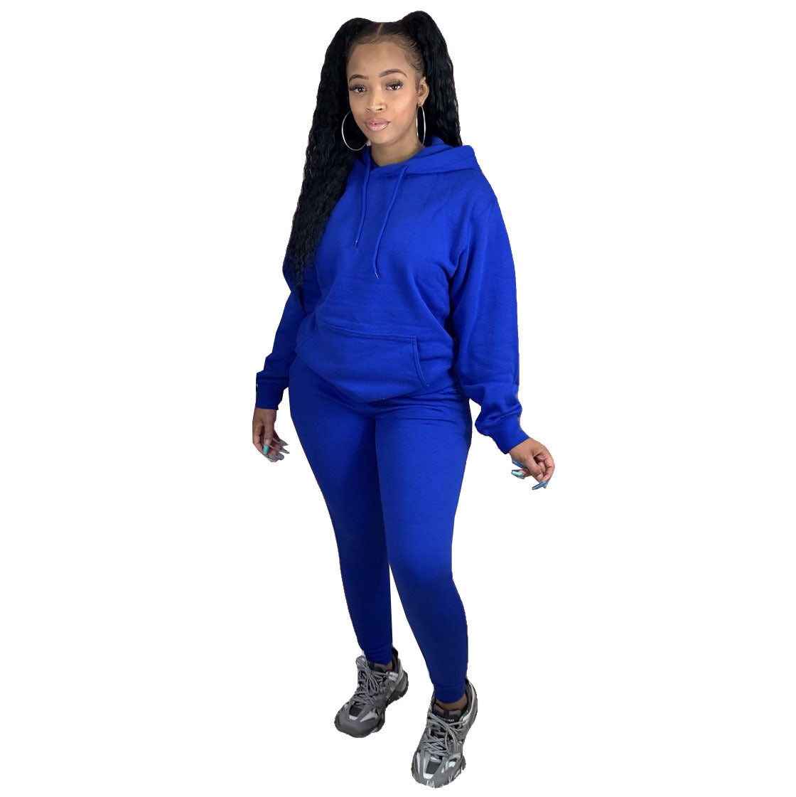 Women's nan Cozy loungewear set with oversized hoodie, kangaroo pocket and slim high waist jogging pants Mune Fashion