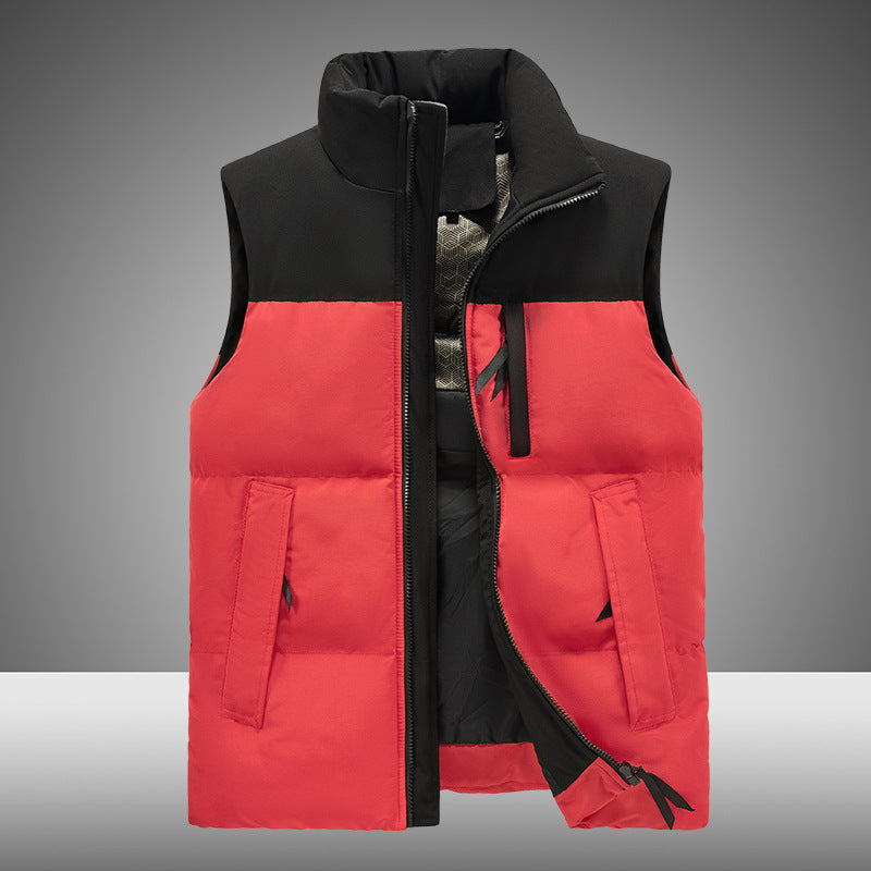 Men's quilted thermo padded vest with high stand-up collar, wind and water-repellent outer shell Mune Fashion