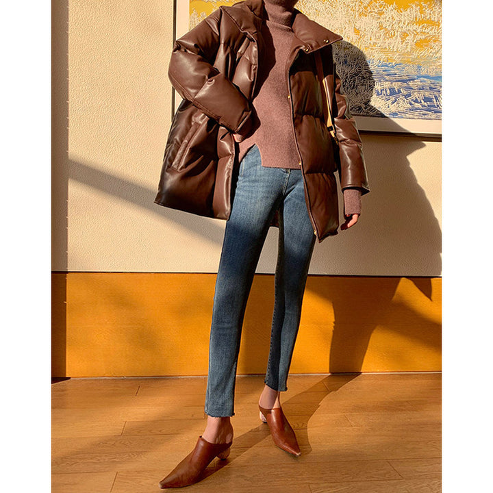 Women's Fashion Quilted Jacket with High Collar Mune Fashion 1789269028