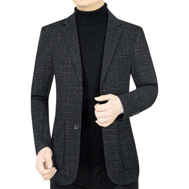 Men's Slim-Fit Blazer made of wool blend with subtle check pattern Mune Fashion