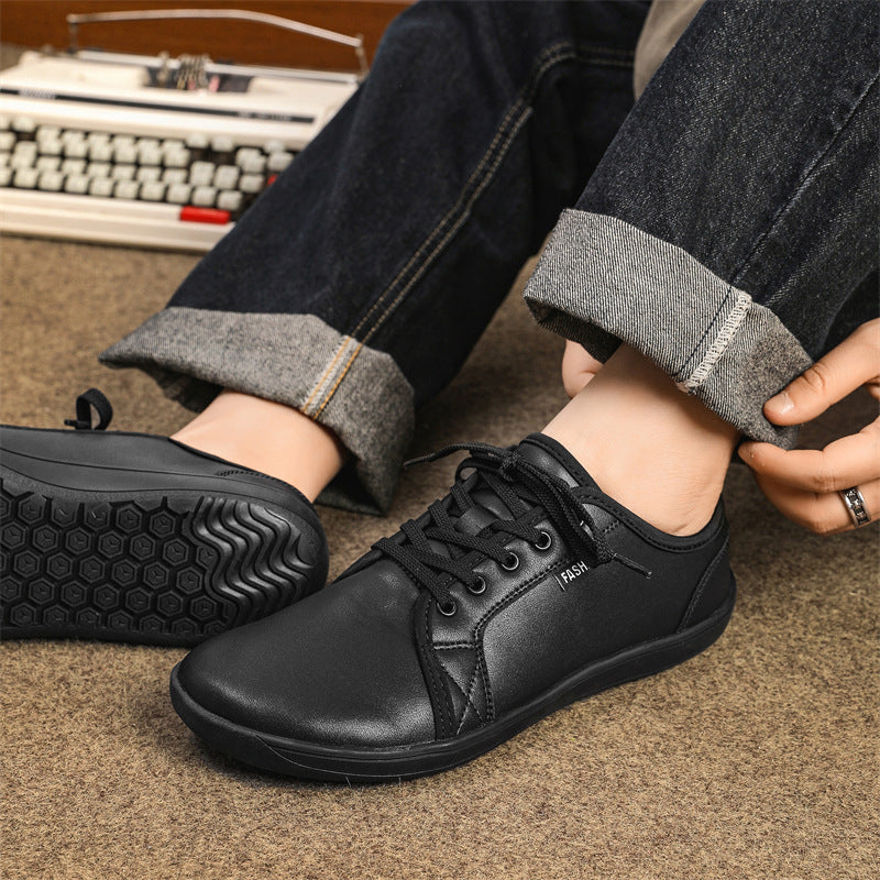 Men's slim business-casual lace-up shoes in smooth leather look with ergonomic comfort sole Mune Fashion