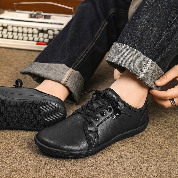 Men's slim business-casual lace-up shoes in smooth leather look with ergonomic comfort sole Mune Fashion