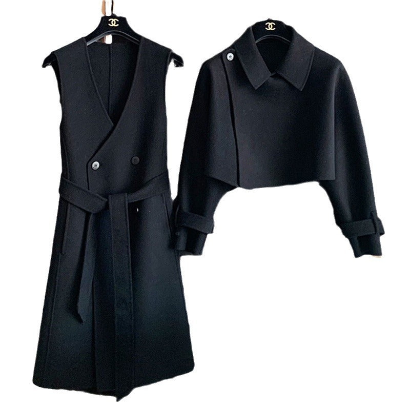 Women's Elegant Transitional Jacket with Waist Belt Drune