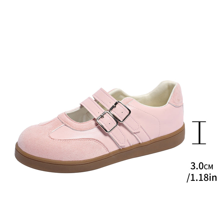 Women's retro-inspired Mary Jane sneakers with double buckle strap and ergonomic rubber sole Mune Fashion