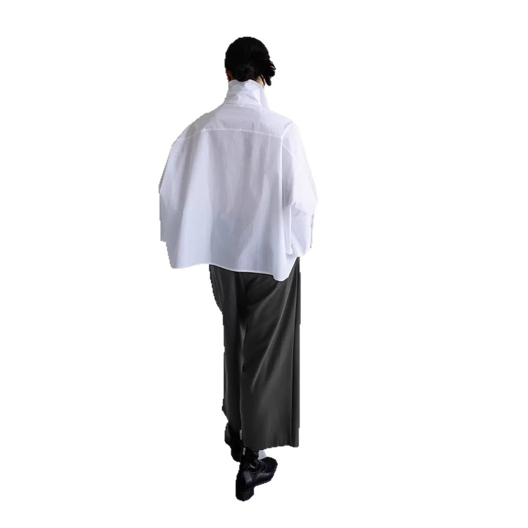 Women Oversized Poplin Mune Fashion blouse with bat sleeves and concealed button placket Mune Fashion