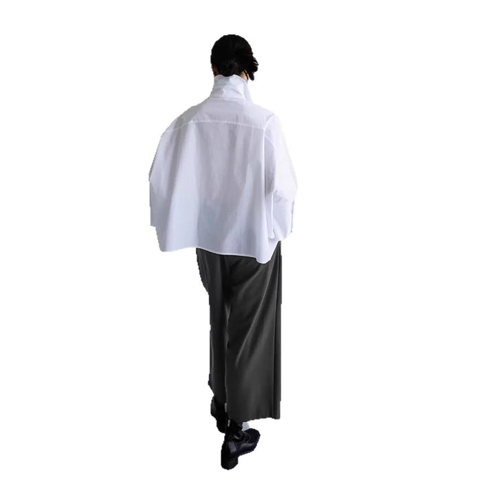 Women Oversized Poplin Mune Fashion blouse with bat sleeves and concealed button placket Mune Fashion