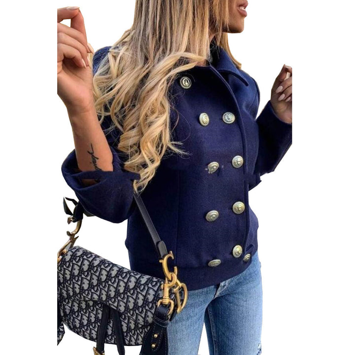 Women's short coat with double-breasted decorative buttons and tailored fit Mune Fashion