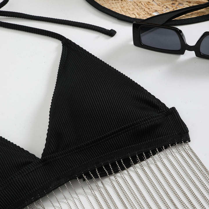 Women Triangle Bikini with Festive Fringe Design Mune Fashion