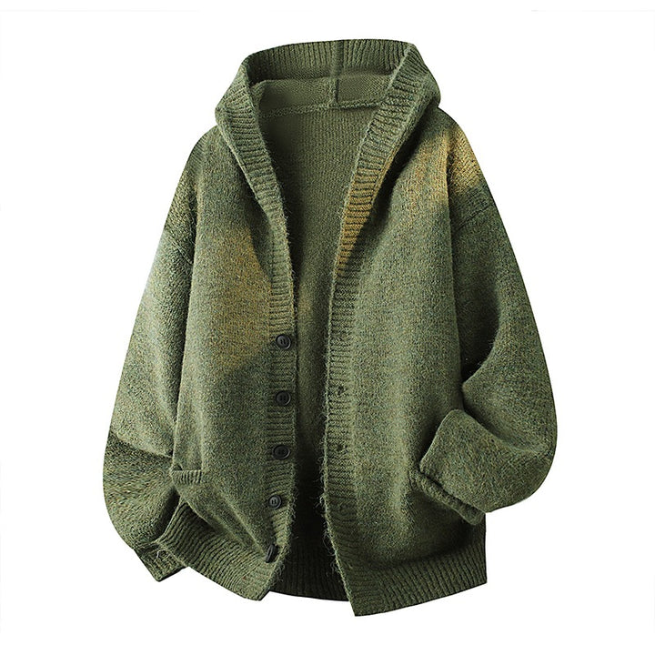Men's Oversized Knit Cardigan with Shawl Collar, Button Placket and Side Pockets Mune Fashion