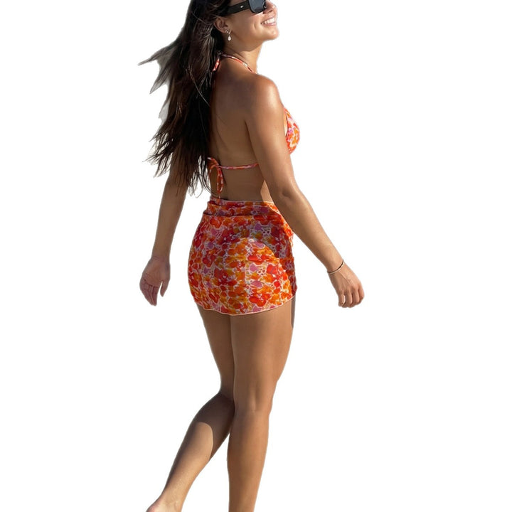 Women's Triangle Bikini with Playful Flower Design Mune Fashion