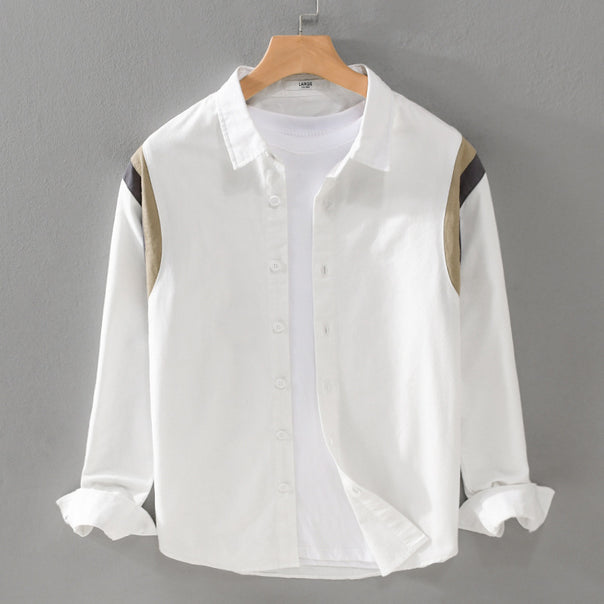 Men's shirt jacket in layered look with contrasting shoulder yoke Mune Fashion