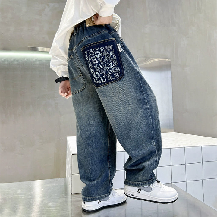 Men's loose denim pants with creative pockets Mune Fashion