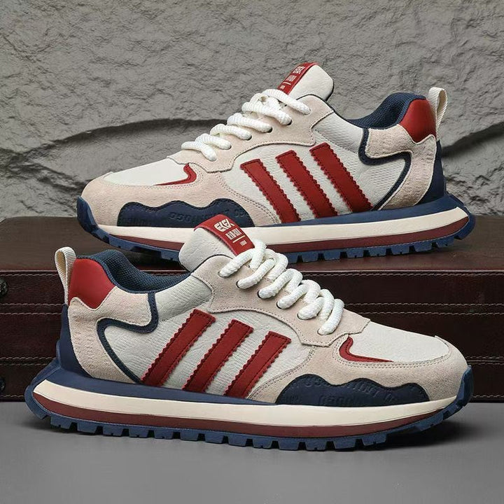 Men's retro sneaker with suede overlays and cushioned profile sole Mune Fashion