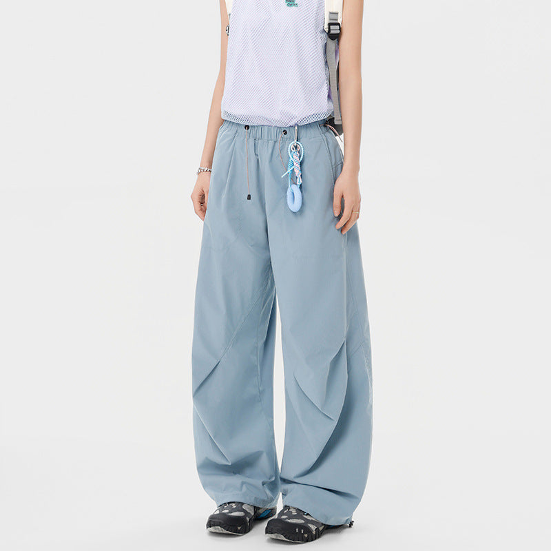 Women's wide technical cargo pants with drawstring waistband Mune Fashion
