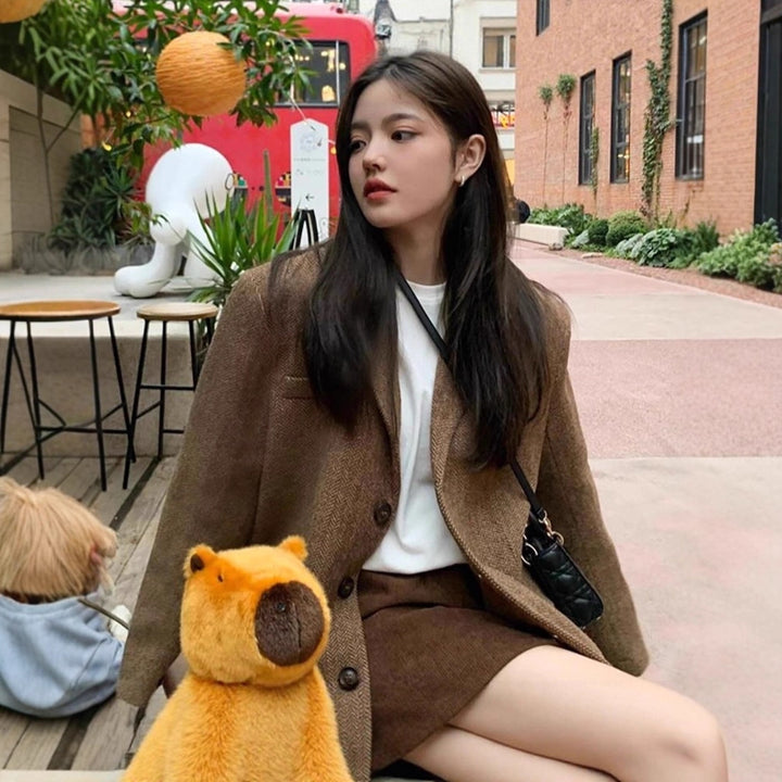Women Plush Capybara Shoulder Bag with Stuffed Animal Design Mune Fashion
