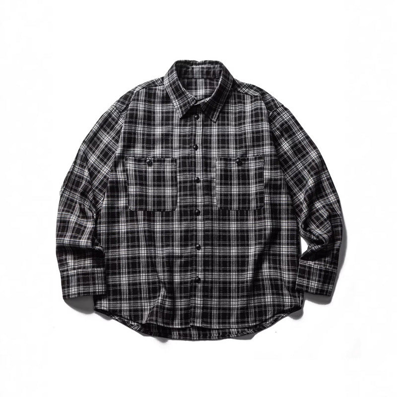 Men's Boxy Check Work Shirt made of soft flannel with double breast pockets Mune Fashion