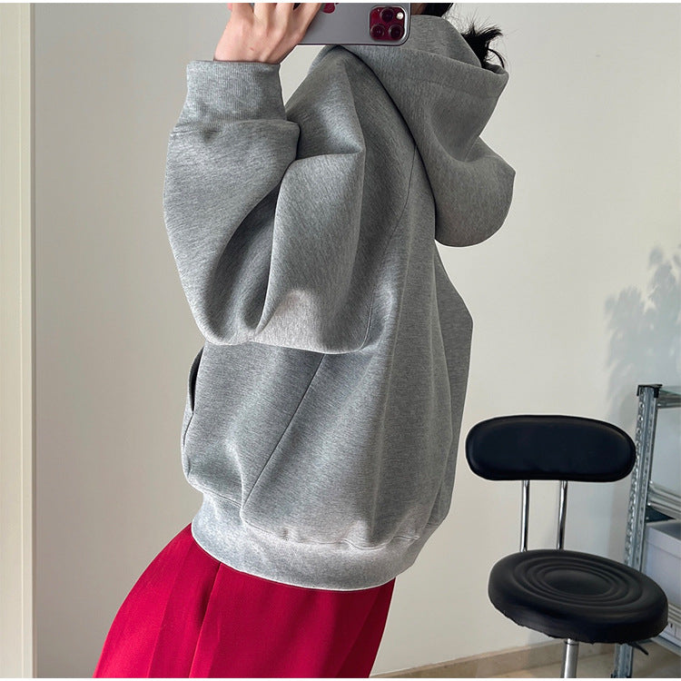 Women's Oversized Hoodie with Half Zip, Kangaroo Pocket and Relaxed Fit Mune Fashion