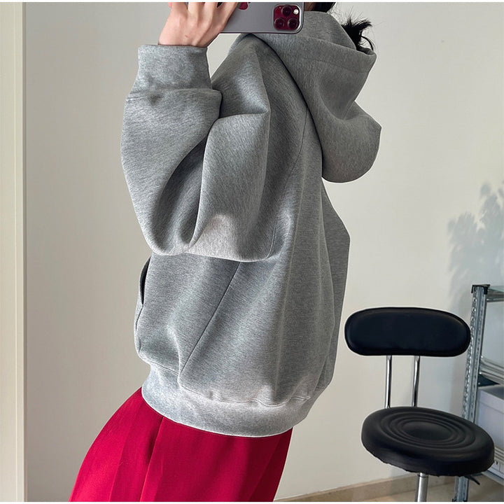 Women's Oversized Hoodie with Half Zip, Kangaroo Pocket and Relaxed Fit Mune Fashion