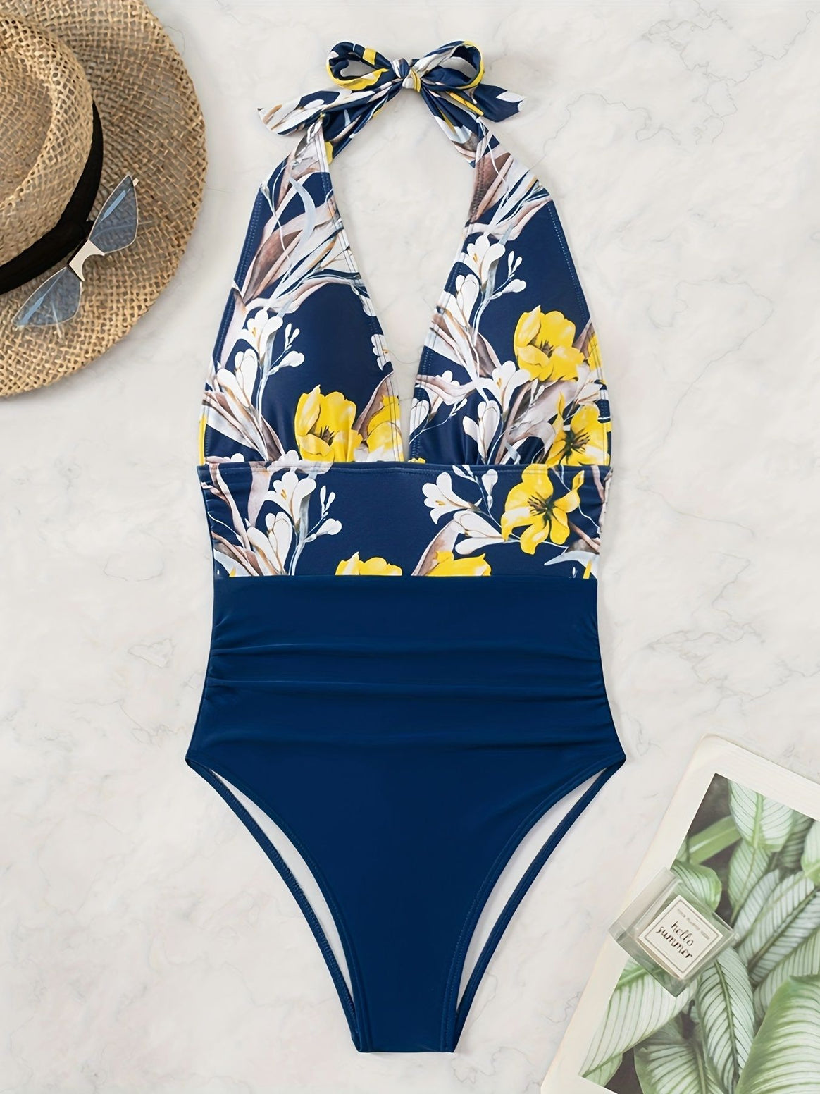 Women's High-Cut Floral Swimsuit Mune Fashion