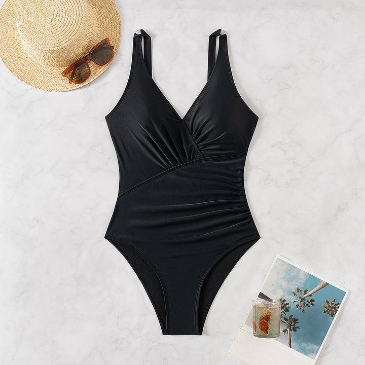 Women's Elegant One-Piece Swimsuit with Decorative Ruching Mune Fashion