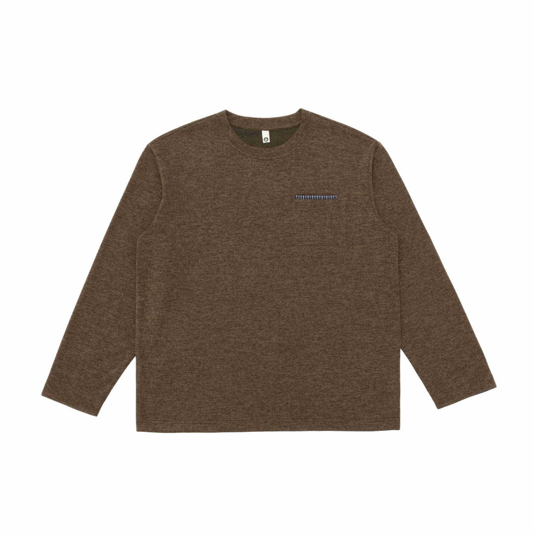 Unisex Oversize-Longsleeve shirt with round neck and decorative chest piped Mune Fashion