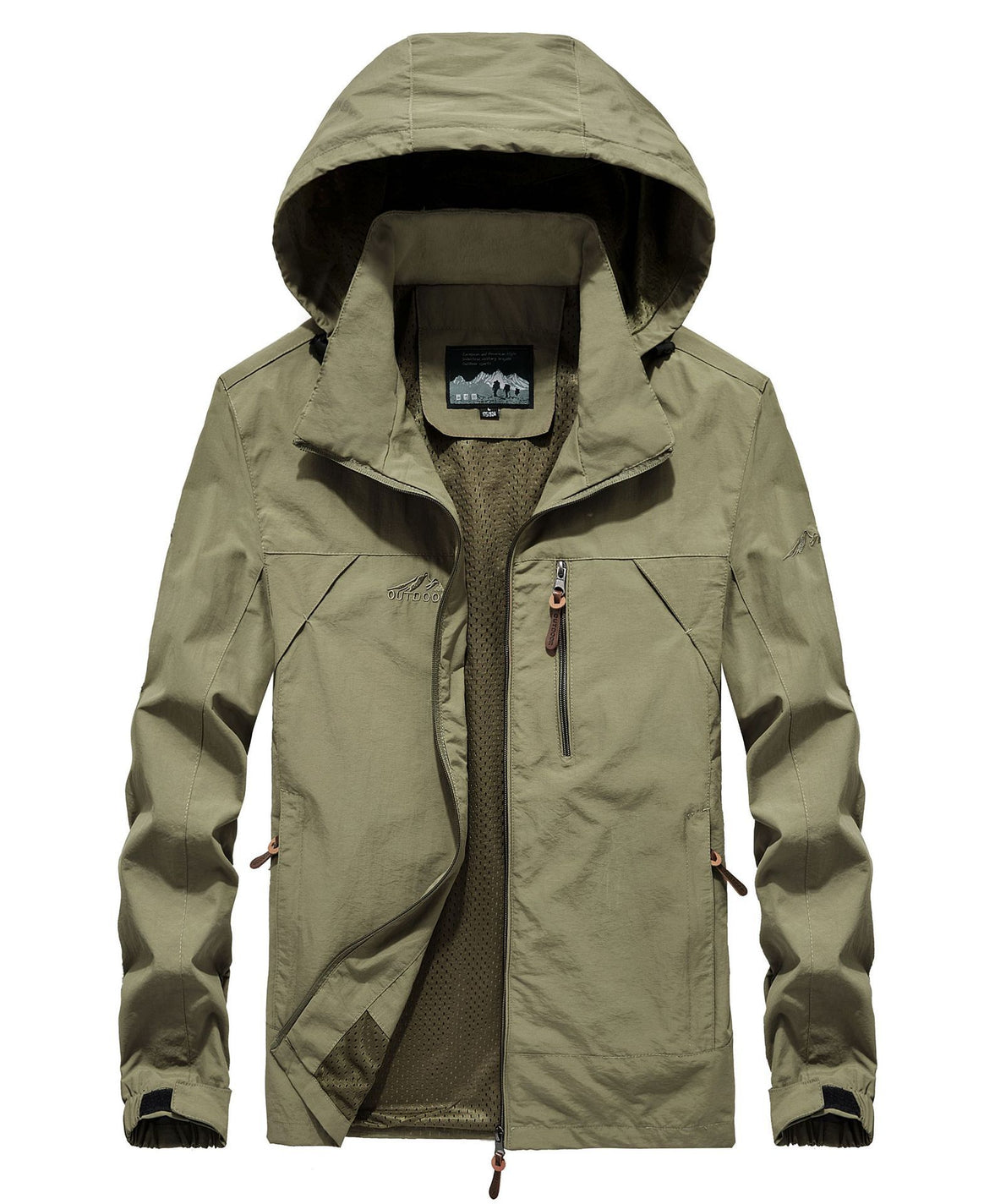 Men's lightweight breathable softshell trekking jacket with hood and mesh lining Mune Fashion