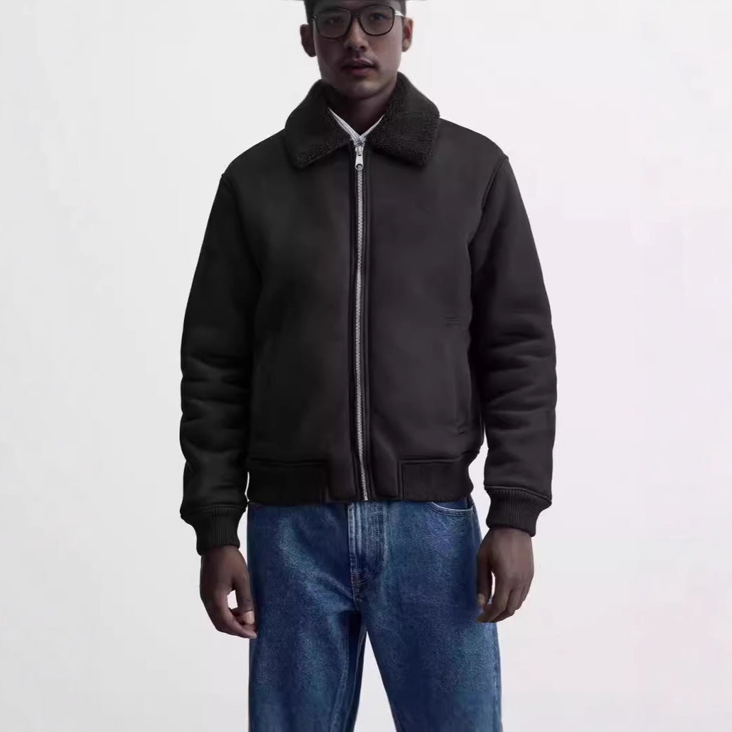 Men's bomber jacket with teddy collar and zipper Mune Fashion