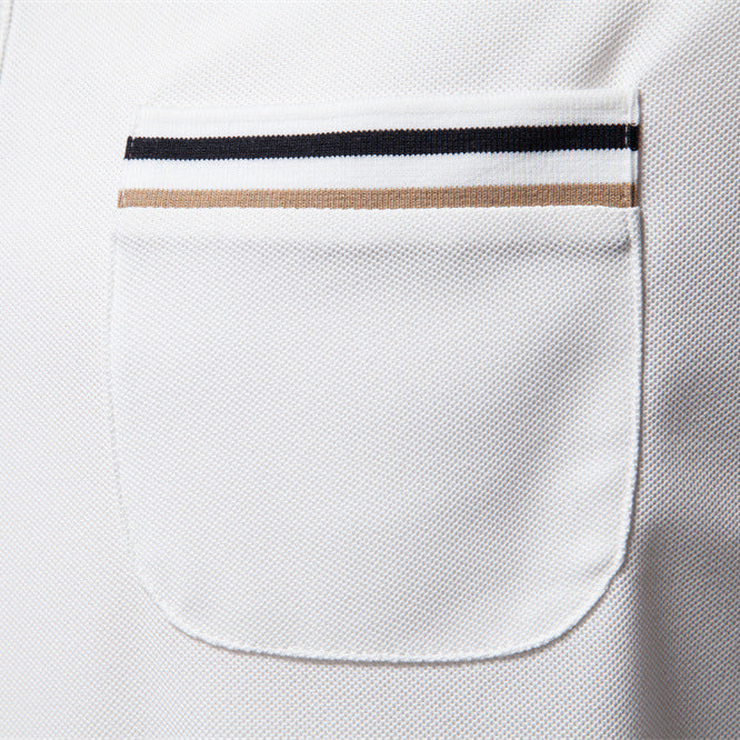 Men's modern polo shirt with patch chest pocket and contrasting trim on the polo collar Mune Fashion
