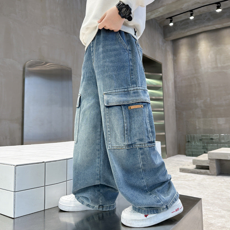 Unisex wide Cargo jeans with deep pockets Mune Fashion