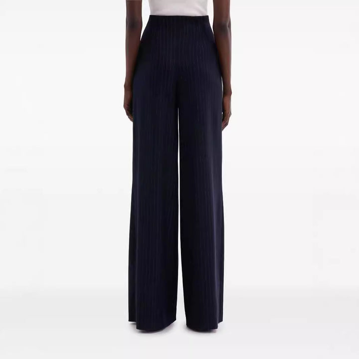 Women's High-Waisted Pleated Palazzo Pants with Wide Leg Mune Fashion