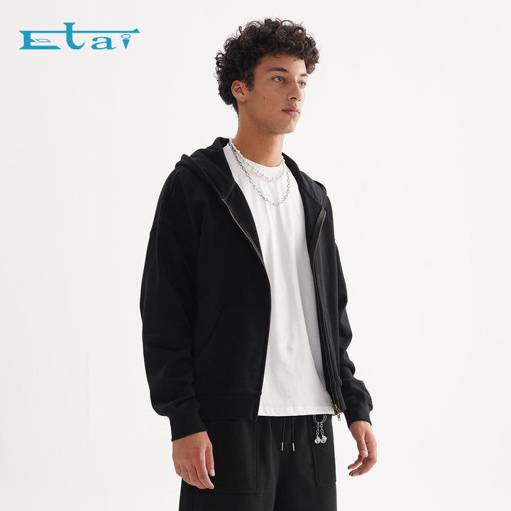 Unisex Zip-up Hooded Jacket in Boxy Cut made of Heavy French Terry Mune Fashion