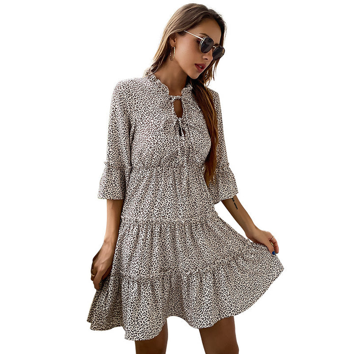 Ladies Playful Leo Pattern Summer Dress Mune Fashion