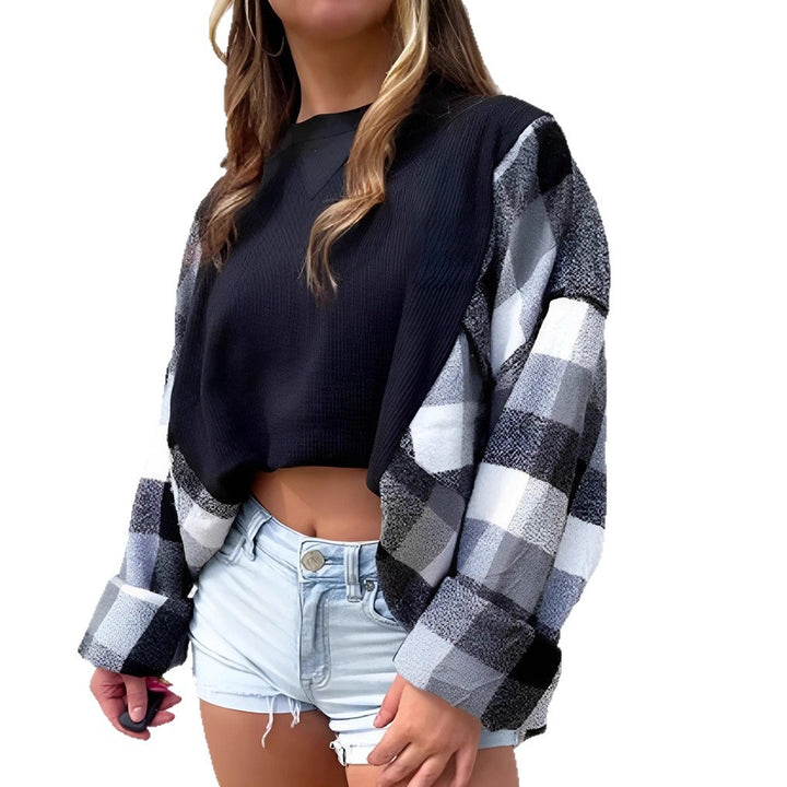 Women's oversized shacket in shirt jacket style with boxy silhouette and roll-up sleeves Mune Fashion