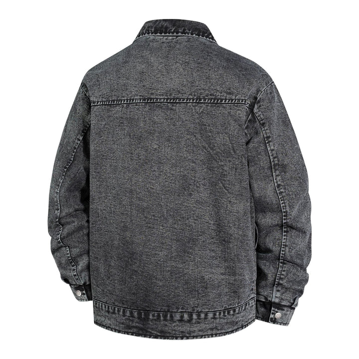 Men's Oversized Denim Jacket with Stonewash Effect and Patch Pockets Mune Fashion