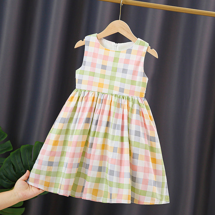 Girls summer dress with checkered design Mune Fashion