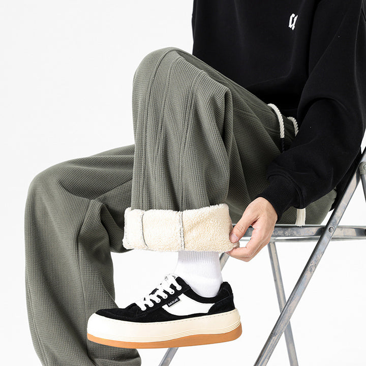 Men's Comfortable Leisure Pants with Fleece Lining