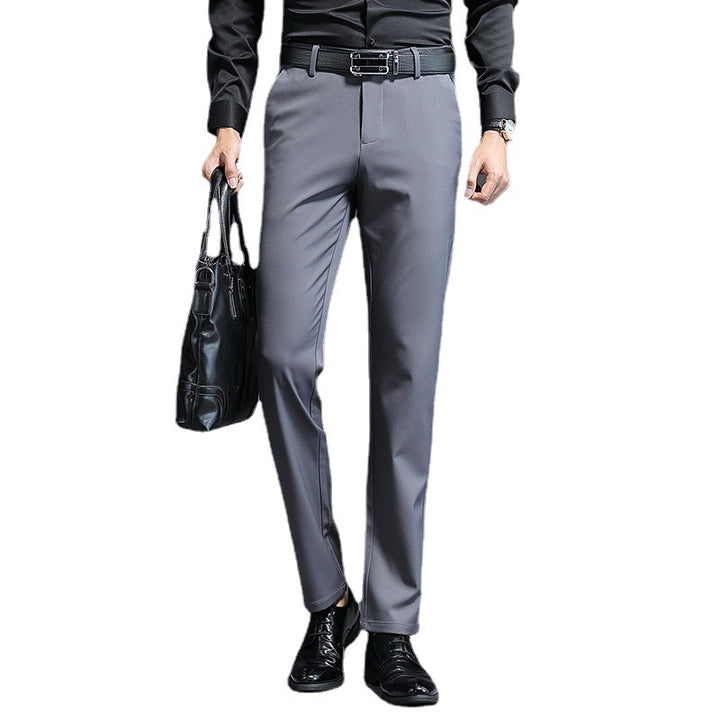 Men's Modern Cut Business Trousers with Crease, Stretch and Easy Care Blend Fabric Mune Fashion