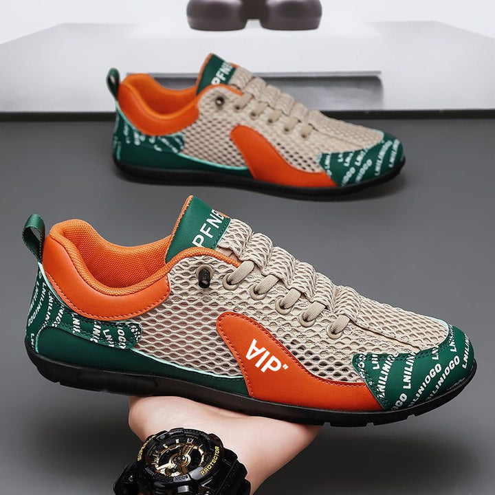 Men's Lightweight Breathable Mesh City Runner with Sturdy Rubber Sole and Decorative Print Mune Fashion