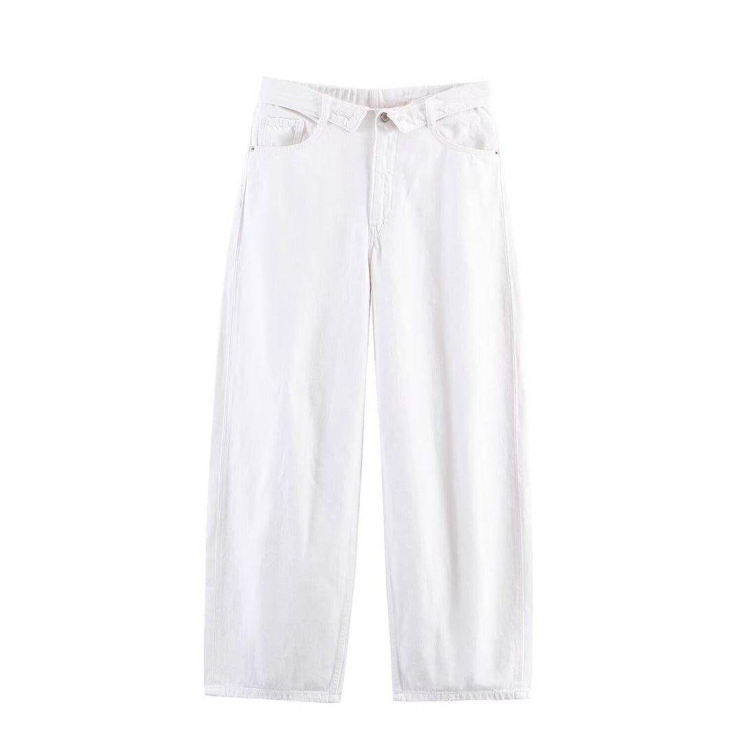 Women's high-waisted vintage jeans with destroyed effects Mune Fashion
